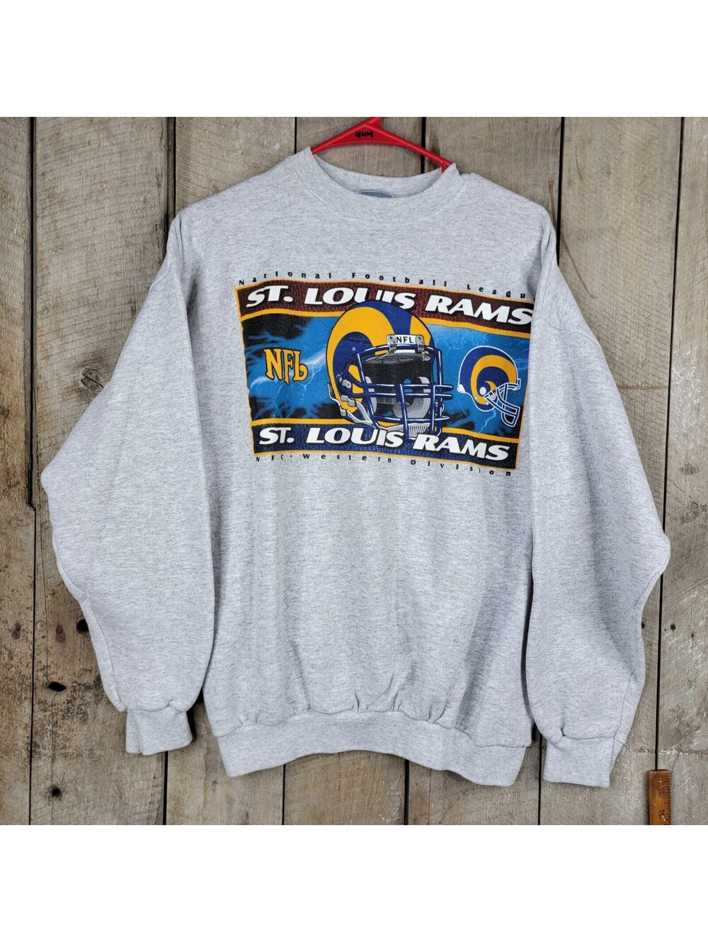 Vintage 90s St. Louis Rams Sweatshirt Logo 7 Heavyweight Crewneck NFL Large